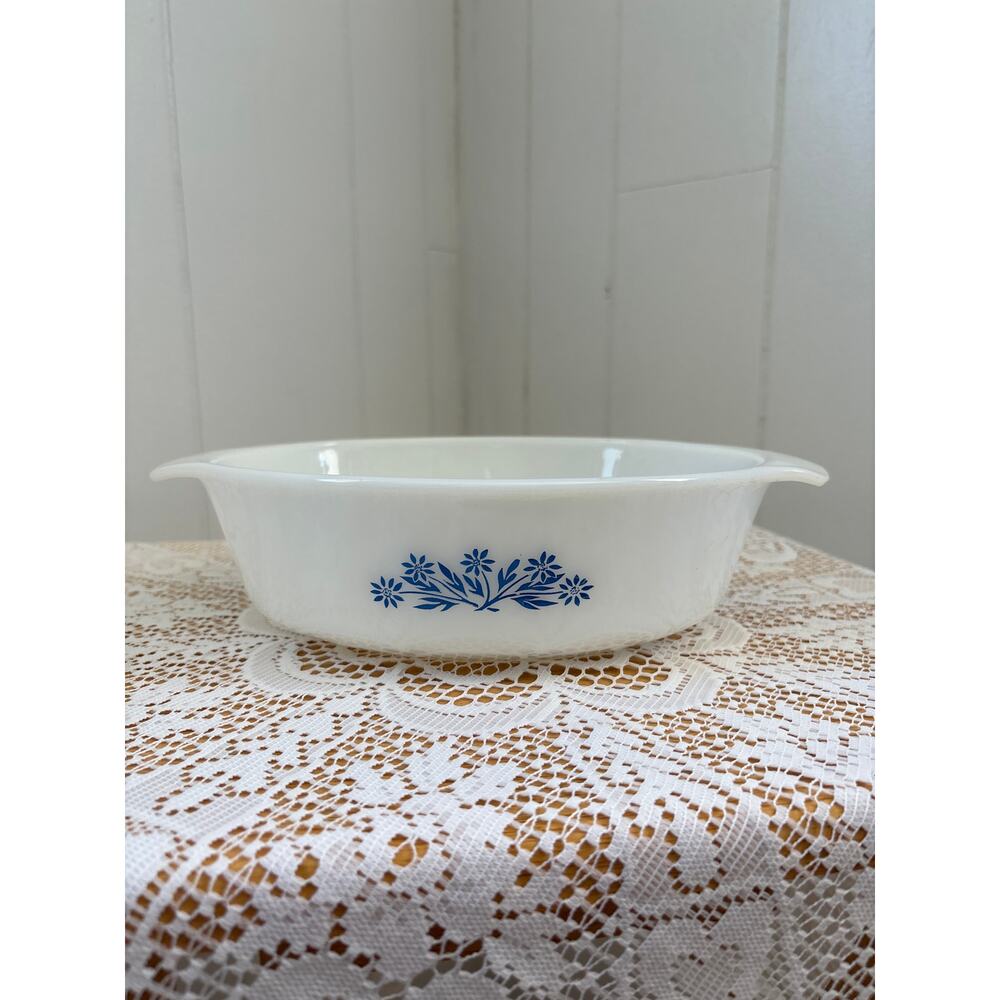 Vintage Fire King “Blue Cornflower” Oval Casserole Dish